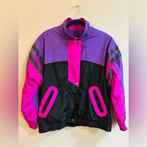 Andy Johns Vintage Windbreaker Colorblock Puffer Jacket Coat 80s 90s